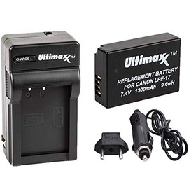 Ultimaxx LP-E17 Battery and Battery Charger for Canon EOS M6 Mark II, Rebel T6i, T6s, T7i, T8i, Rebel SL2, SL3, EOS RP, EOS 77D, EOS 750D, EOS 760D, EOS 8000D, KISS X8i Cameras
