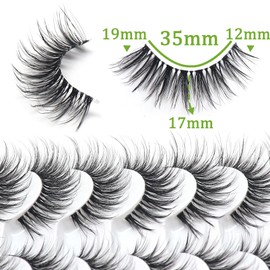 Losha Eyelashes Wispy Lashes Natural Look 8 Pairs Clear Band False Eyelashes Handmade Reusable Fake Eye Lashes Pack| G1