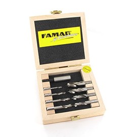 Short Brad Point Drill Set of 8 - Wood Case