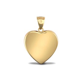 Jewelco London Ladies 9ct Yellow Gold White Round Crystal Love Heart Charm Pendant
