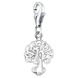 Nenalina Tree Carabiner Charm Pendant for Charm Bracelet 925 Sterling Silver 713217-000, Sterling Silver, No Gemstone
