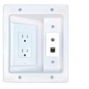 RiteAV CAT6-SHIELDED Coax Recessed Wall Plate Cable Concealer Management Kit