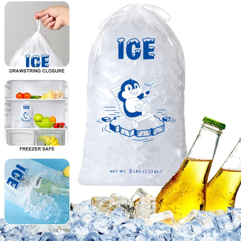 Ice Cube Bags Ice Bags with Drawstring - Heavy Duty