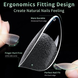 Long Stiletto Nail Tips, 216pcs Acrylic Fake Nails Soft Gel X Nail Tips, Full Cover Pre-Shaped Matte Clear Press on Nails for Extension, Diy at Home Manicure 12 Sizes