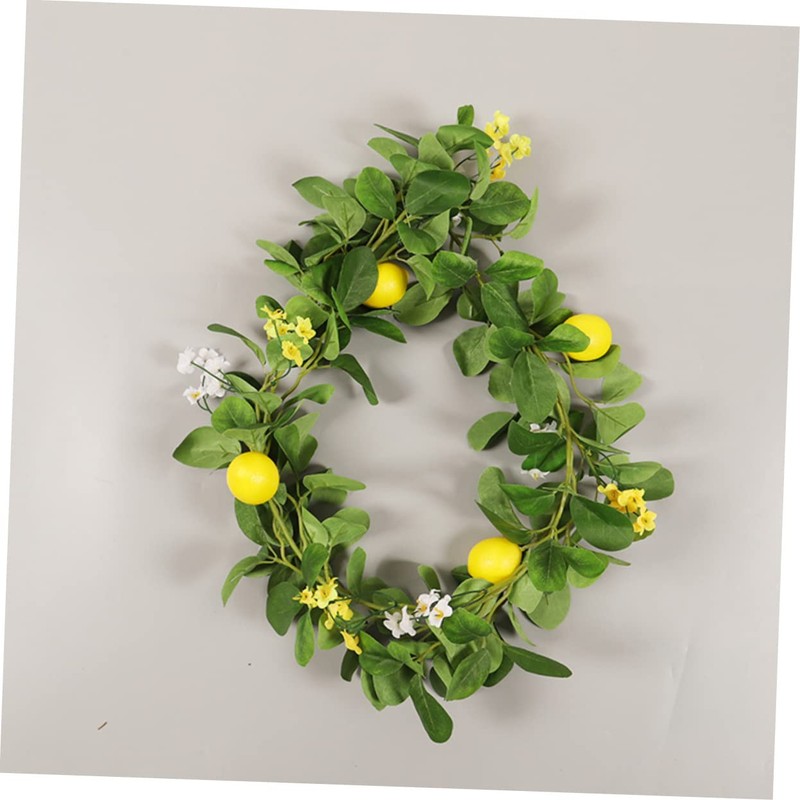 Abaodam Lemon Cane Eucalyptus Garland With Flowers Berry Wreath Wedding