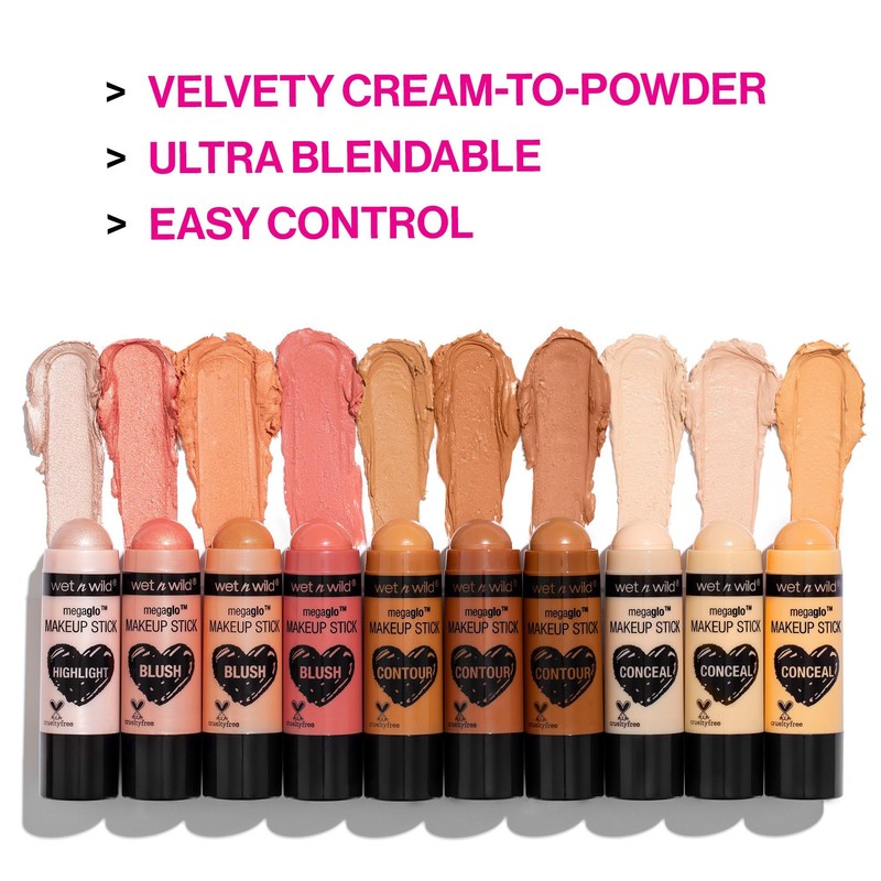 wet n wild MegaGlo Makeup Stick, Buildable Color, Versatile Use,