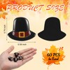 Cinnvoice 60 Pcs Thanksgiving Mini Pilgrim Hat Miniature Decor Flatback