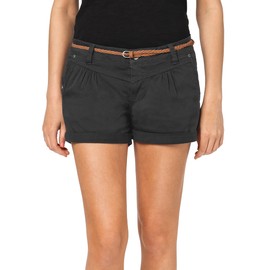 Sublevel women's stretch shorts with a braided belt. - Dark-grey, size: m