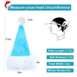 Eoocan Christmas Hat for Adult, Unisex Thicken Comfortable Plush Santa Hat for Christmas New Year Festive Theme Party Supply