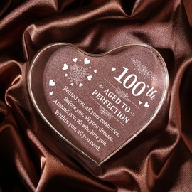 100th Birthday Gifts for Women or Men, Engraved Acrylic Keepsake Gifts for 100 Year Old Women Men, 100th Birthday Gifts for Her Him Mum Dad Friend, 1924 Birthday Gifts for Women Men