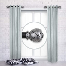 A&F Rod Decor - Amber 1" Side Curtain Rod 12-20 inch (Set of 2) - Black