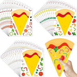 Make a Pizza Stickers, Pizza Crafts Pizza Party Supplies Decorations Pizza Party Favors for DIY Arts Birthday Games (36 Sheets)