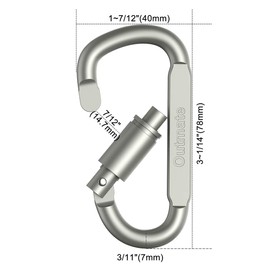 Outmate Aluminum D-Ring Locking Carabiner Light but Strong(Pack of 6)