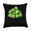 Brussels Sprouts Cartoon Throw Pillow
