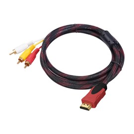 HDMI 3RCA, HDMI auf Cinch Adapter mit Vergoldeten Anschlüssen, Konverter zu AV Video Audio Adapter, Audiokabel 1080p, RCA auf Konverter Kabel mit und RCA Kabeln, FHD Kompatibel