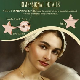 ZDE Titanium Women's Flat Back Heart Earrings Women Non-Nickel Earrings Hypoallergenic Cartilage Stud Earrings for Sensitive Ears Simple Classic 5 mm Flat Stud Earrings, 5 mm, Titanium, No Gemstone