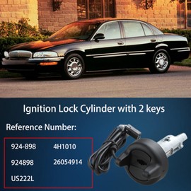 Ignition Lock Cylinder with 2 Keys Compatible with 1997-2004 Buick Century Regal Replace# 26054914