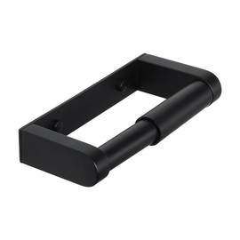 Mooche 17.3cm 304 Edelstahl Toilettenpapierhalter, Klopapierhalter mit federbelasteter Rolle für Badezimmer, 2 Befestigungsmöglichkeiten - Kleben oder gebohrt mit verdeckter Schraube, Schwarz