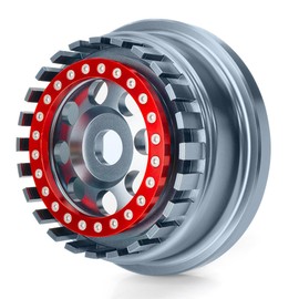 MORLORDY 4Pcs CNC Metal Outer Beadlock Wheels Replacement Rings for 1/7 UDR Unlimited Desert Racer Upgrade Part (Red)