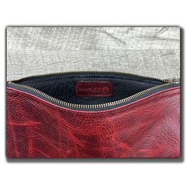 Leather Pouch with Zipper (Canyon Rouge, Small 7" x 5")