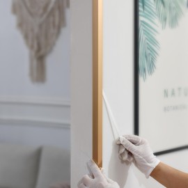 Gaahing Aluminum L Molding Corner Guards, Peel and Stick Trim for Wall Protection, Door Frame,Tile Edge (3Pcs x 3ft x 0.8in, Matte Gold)