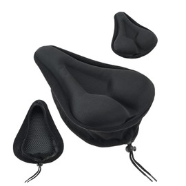 PETCHOR Bike Seat Cushion, Triangular Groove Memory Foam Bike Seat Cover for Men & Women Comfort, Fits for Stationary, Exercise, Mountain, Road, City, Indoor Bicycles