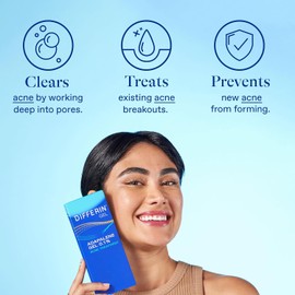 Differin Acne Treatment Gel – 30-Day Supply | 0.1% Adapalene Retinoid for Facial Acne | Gentle Formula for Acne-Prone & Sensitive Skin | 15g Pump (Packaging May Vary)