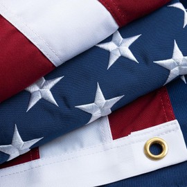 Homissor 100% Cotton Flag American Flags 2.5x4 Ft New Cotton USA Flag Heavy Duty Outdoor Fade Resistant Embroidered Stars