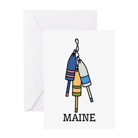 CafePress Maine Buoys Greeting Cards Folded Greeting Card Matte