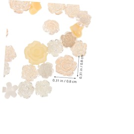 GRIRIW 3bags Heart Shaped Resin Flower Beads Mini Camellia Rose Nail Art Decorations for DIY Crafts Phone Cases Accessories Approx