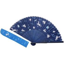 Kyoyu Japanese Merchandise Silk Folding Fan, Bag Included