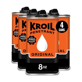 Kroil Original Penetrant - Rust Penetrating Lubricant - Corrosion Inhibitor Oil for Chains, Hinges & Stuck Metal Parts - Home & Industrial Use - Drip Can - 8 oz - 4 Pack (AZKL081C4)