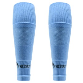 Precision Training Mens Plain Pro Footless Sleeve Football Socks, Blue, 7-12 UK