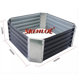 SREHLOE 35" Raised Garden Bed Planter Box Galvanized For Plant Flower Vegetable