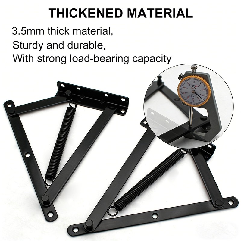 JinBoCheng 1 Pair Heavy Duty Bench Seat Hinges, Spring Lift