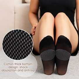 Kiiwah 12 Pairs Ankle Sheer Women Pop Socks, 20D Transparent Nylon Socks with Anti-Slip Cotton Sole Silk Thin Sock for Women and Girls