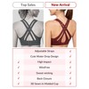 Yvette Sports Bra High Impact Adjustable Criss Cross Back, Full