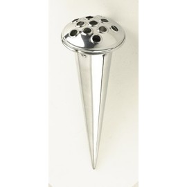 Black Country Metal Works Conical Flower Holder Vase & Lid - Polished Aluminium - (Small)