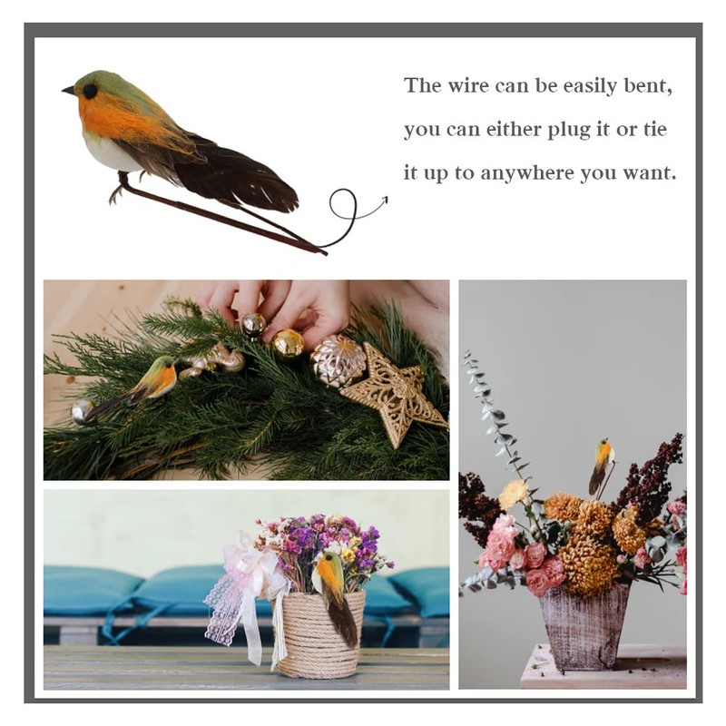 Yolococa 10PCS Robin Bird Christmas Tree Decoration Craft Very Cute