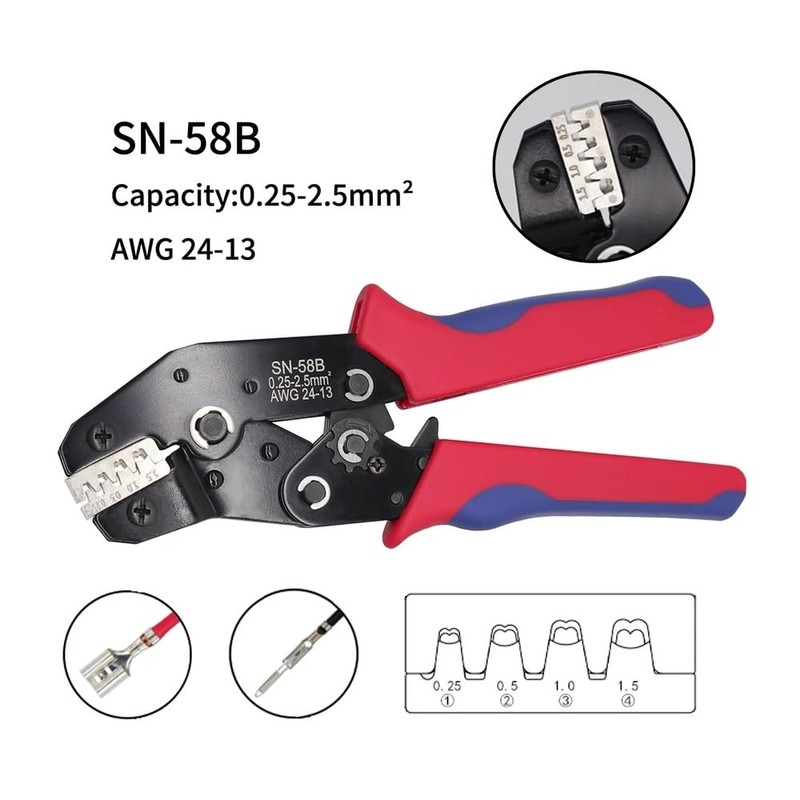 AONNOUS SNA-58B Ratchet Crimping Tool Insulation Electrical Terminal Crimper Plier