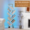 Qupui Tree Book Shelf with LED Lights, 9 Tier Floor