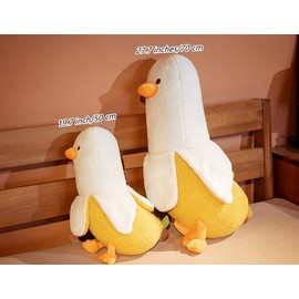 JOSON Banana Duck Plush Toy, Adorable Banana Duck Plush Animal Pillow for Boys and Girls Birthday, (White 27.6")