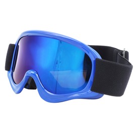 Children Ski Doublelayer Antifog Snow Antisnow Blindness Climbing Windproof Glasses(blue )