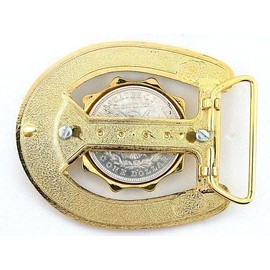 Southwest Western Horseshoe 1921 Morgan Silver Dollar Belt Buckle EBS4985