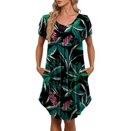 Bestshow House Dresses for Women With Pockets Mumu Moo Moomoo Nightgown Sleepwear