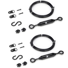 TIBEGOLD Anti Sag Gate Kit for Wooden Fence, Black Anti-Sagging Gate Support Cable Kit Hardware, Gate Sag Frame Kit Hardware No Sag Gate Kit Hardware, Wood Gate Repair Kit for Outdoor, 2 Pack