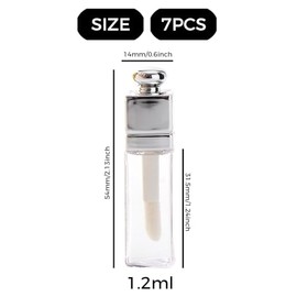 Contenedor de tubos vacíos de brillo de labios, transparente, rellenable, botella de bálsamo labial, mini recipiente transparente para maquillaje, brillo de labios, maquillaje