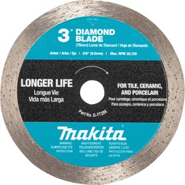 Makita D-77285 3" Continuous Rim Diamond Blade for Ceramic, Granite & Tile, Compatible with DMC300
