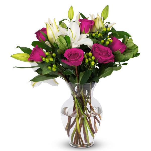 Benchmark Bouquets Pink Elegance, With Vase (Fresh Cut Flowers)