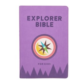 CSB Explorer Bible for Kids, Lavender Compass LeatherTouch, Red Letter, Full-Color Design, Photos, Illustrations, Charts, Videos, Activities, Easy-to-Read Bible Serif Type